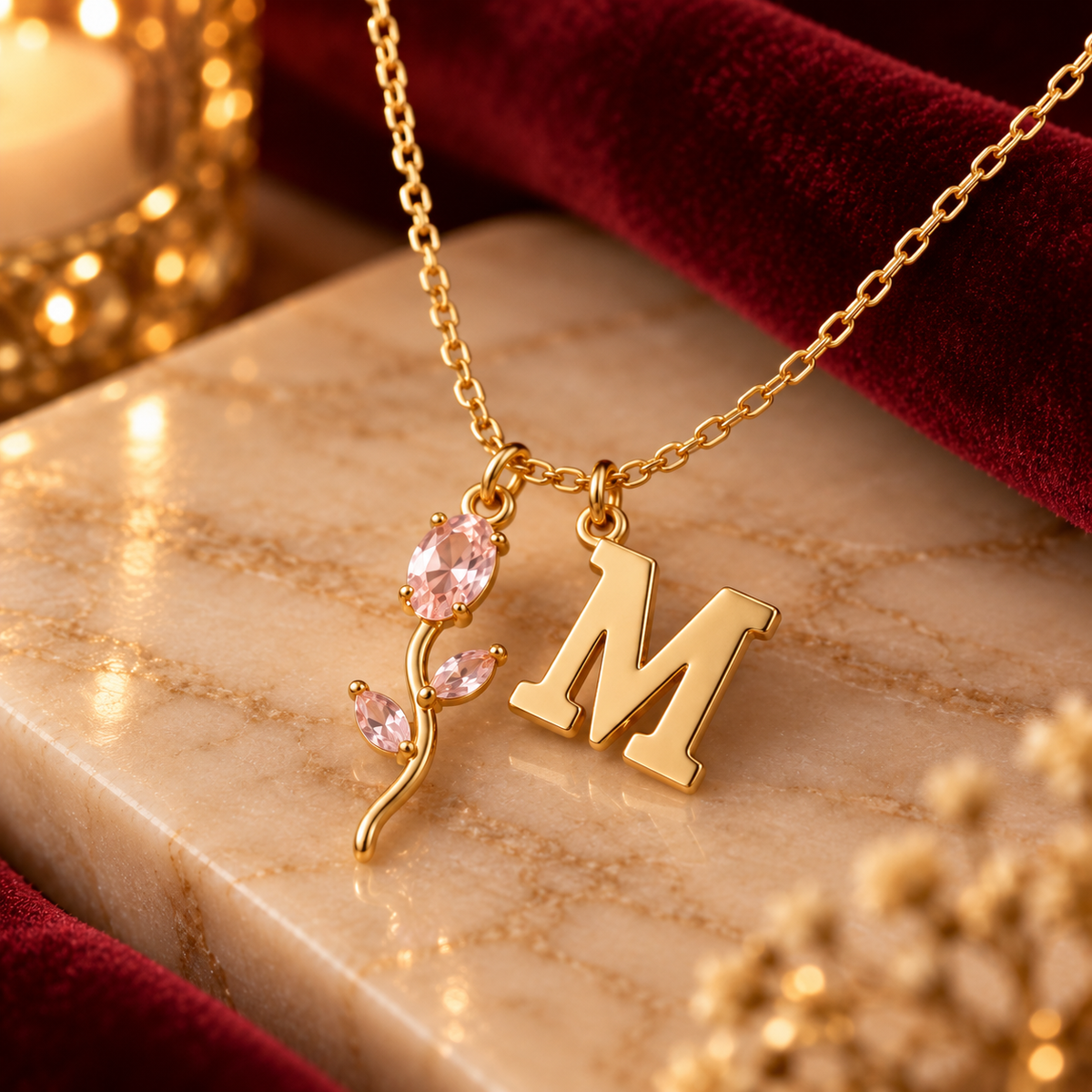 Initial Tulip Necklace