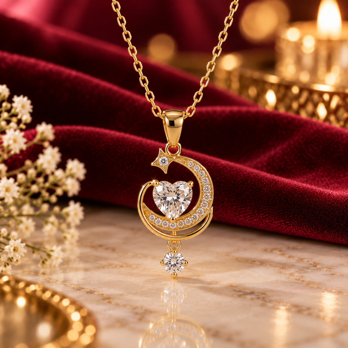 Moon Heart Necklace