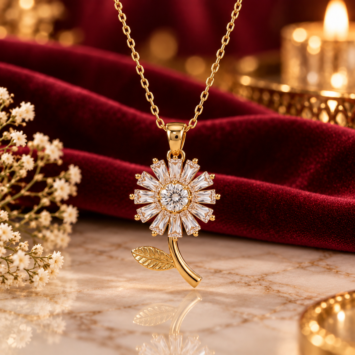 Crystal Flower Necklace
