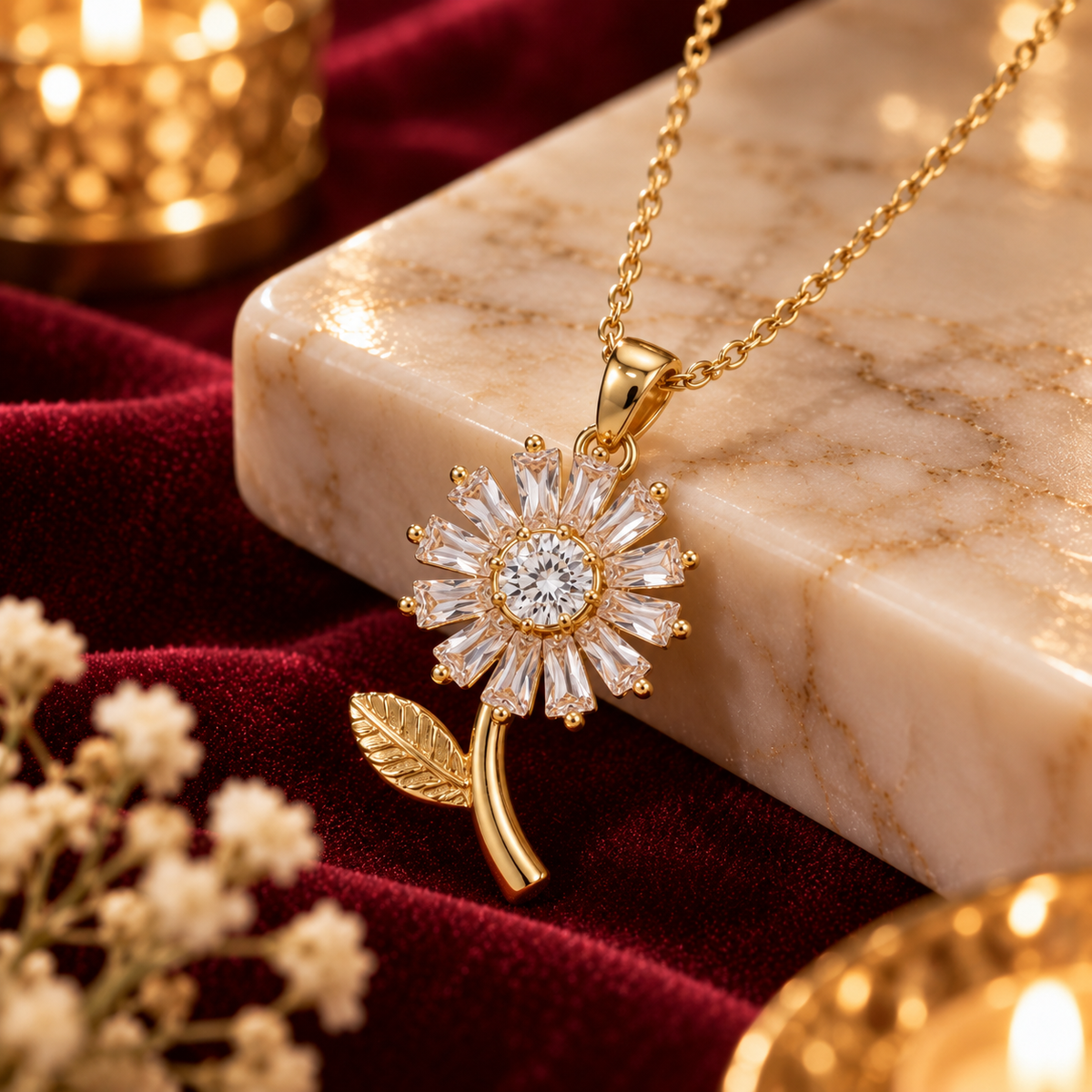 Crystal Flower Necklace