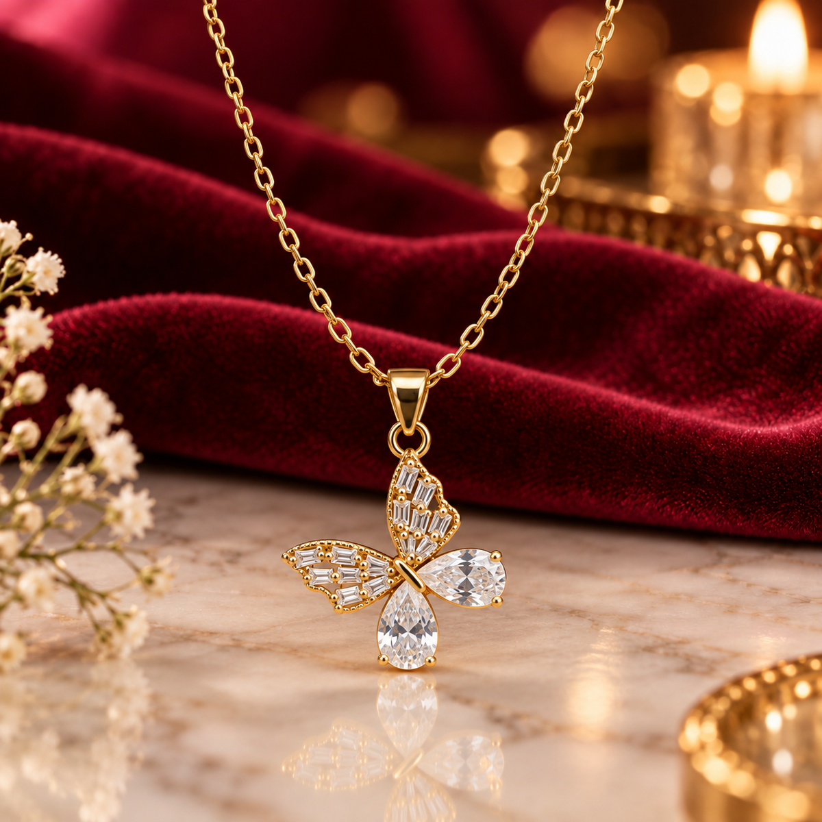 Crystal Butterfly Necklace