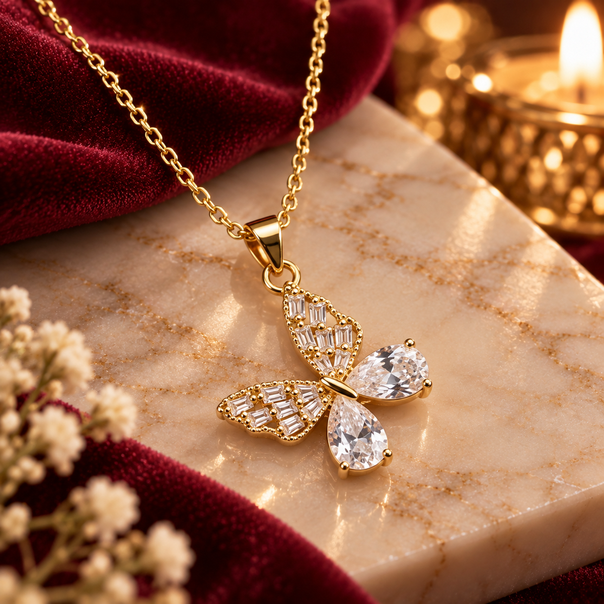 Crystal Butterfly Necklace